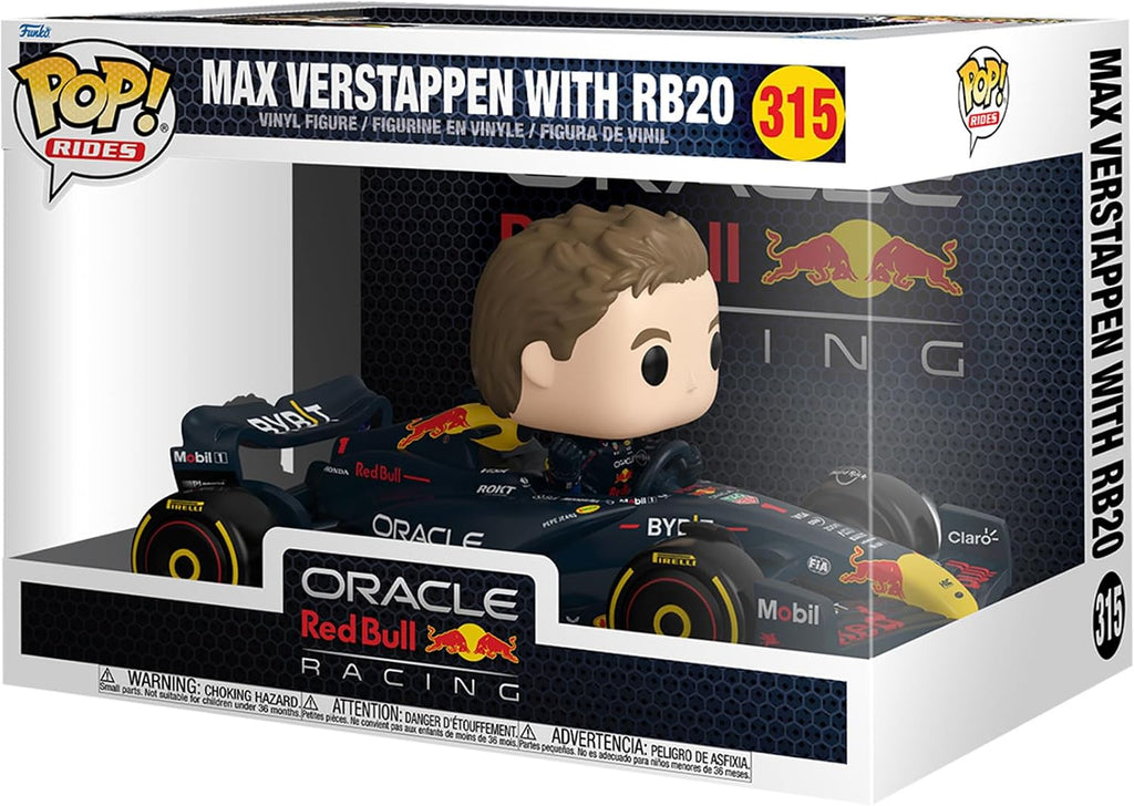 Funko POP! Rides Super Deluxe: Red Bull - Max Verstappen with RB20 | Official Sports Merch - Collectable Vinyl Figurine for Shelf Display - Birthday Gift Idea for Fans and Collectors